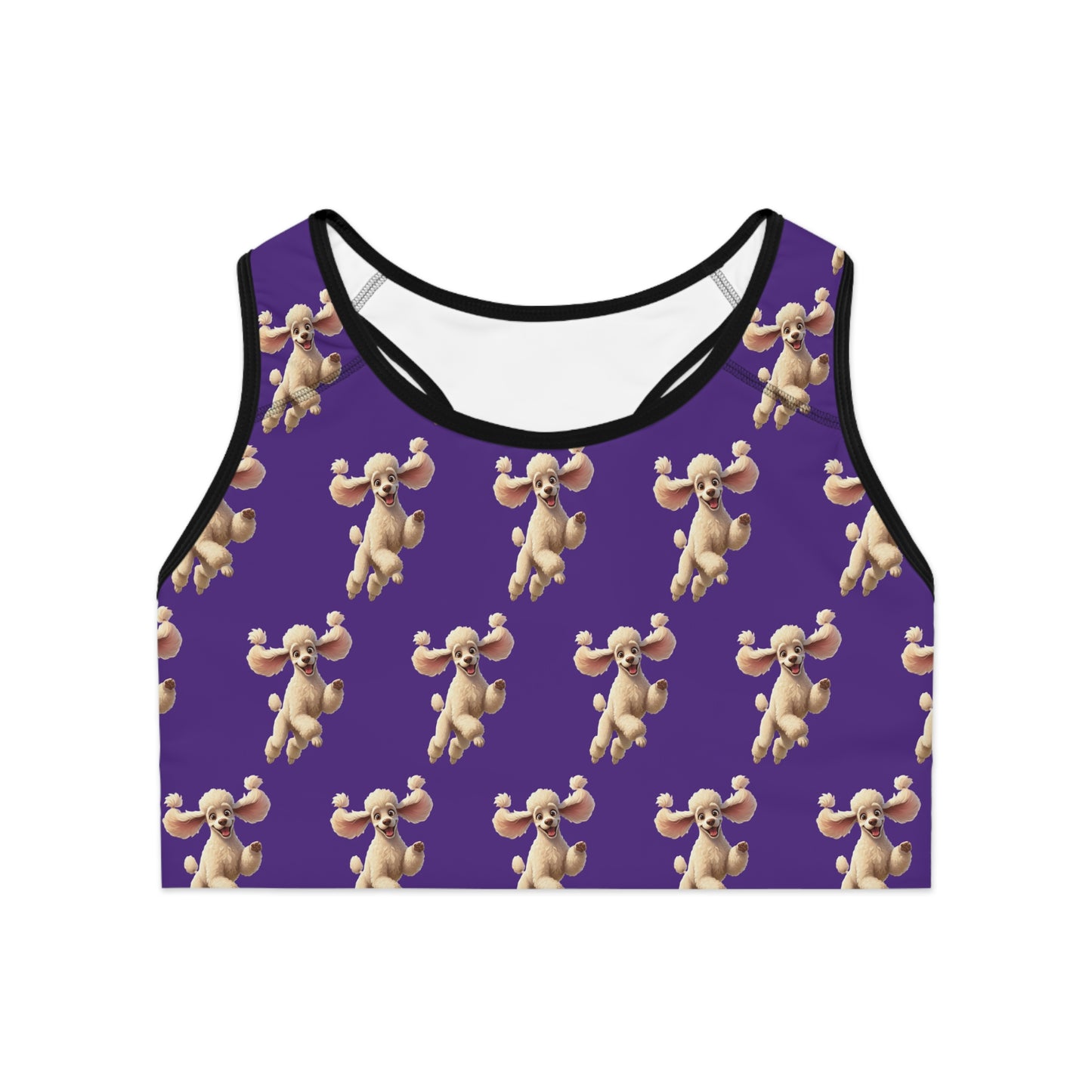 White Poodle Sports Bra
