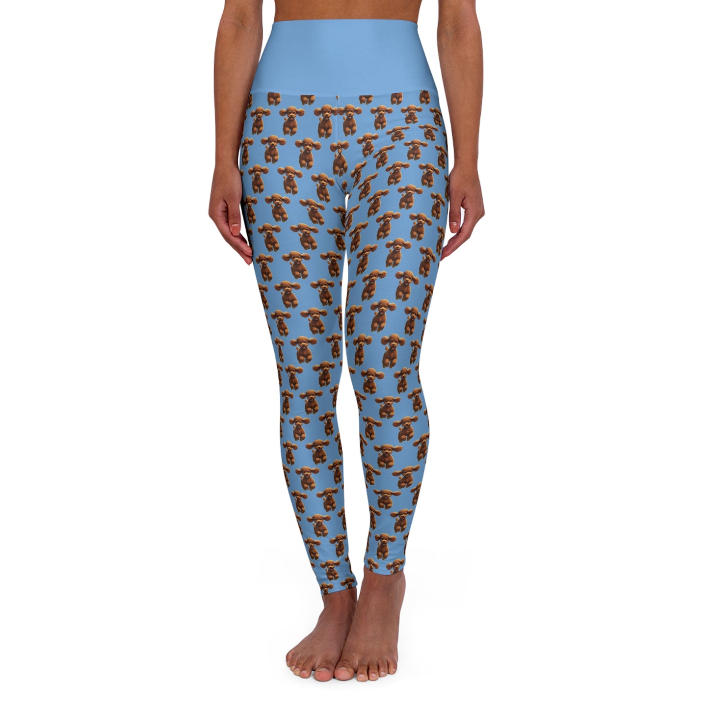 Brown Poodle High-Waist Leggings