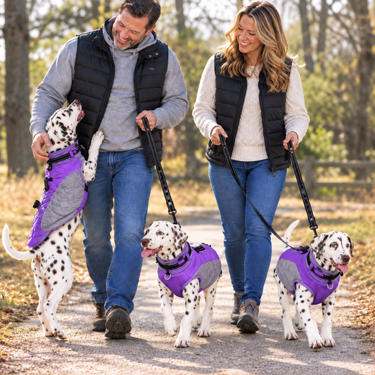 CAREUPET Dog Coat Small Dog Winter Coat Dog Zipper Jacket Dog Cold Weather Coats Turtleneck Dog Winter Jacket Reflective Dog Fleece Vest Water Resistant Warm Dog Clothes D Ring S Purple